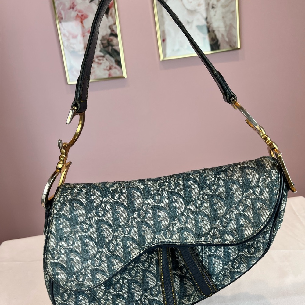 Christian Dior Oblique Jacquard Saddle Bag